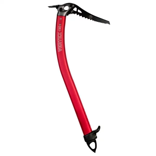 Piolet DMM Vertex Pala: diseñado para alpinismo y escalada en hielo, combina ligereza y robustez. Su martillo integrado permite un uso eficiente.