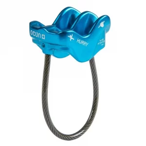 Asegurador Ocún Hurry: ligero, compacto y versátil, ideal para escalada deportiva y alpina. Compatible con cuerdas de diferentes diámetros, ofrece un frenado eficiente y un manejo fluido. Perfecto para asegurar y rapelar con seguridad en cualquier tipo de ruta.