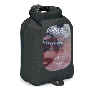 Descubre la bolsa estanca Osprey DrySack Ultralight Window 3L, ideal para proteger tus objetos de la humedad en aventuras al aire libre.