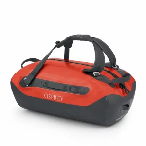 Bolsa Osprey Transporter WP Duffel 40L: impermeable, resistente y versátil, diseñada para proteger tu equipo en cualquier aventura. Ideal para viajes y actividades al aire libre en cualquier clima.