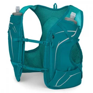 Chaleco Osprey Dyna 1.5L w/Flasks: ligero y ergonómico, diseñado específicamente para mujeres en trail running. Incluye dos soft flasks para hidratación