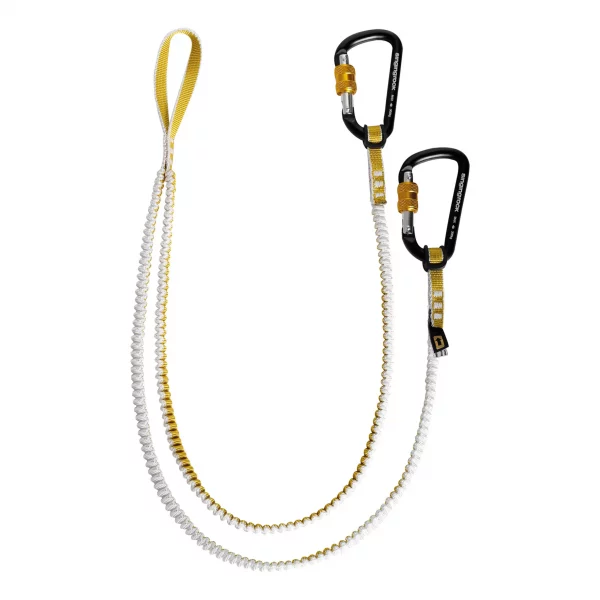Dragonera Singing Rock Bungee: práctica y resistente, ideal para mantener tus herramientas y material de escalada al alcance. Con un sistema elástico, permite una gran libertad de movimiento mientras asegura que tu equipo esté siempre a mano, perfecto para actividades verticales y trabajos en altura.