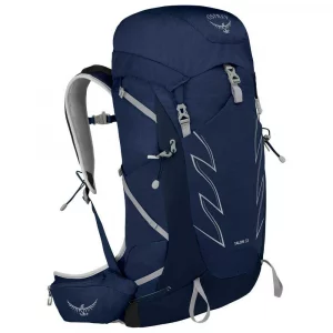 Mochila Osprey Talon 33L: ligera, cómoda y perfecta para senderismo y actividades al aire libre de varios días. Con ajuste ergonómico, sistema de ventilación AirScape y múltiples compartimentos, ofrece gran capacidad y organización sin sacrificar confort ni rendimiento.
