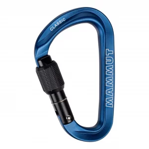 Mosquetón Mammut Classic HMS Screw-Gate: resistente y seguro, con cierre de rosca para máxima protección. Ideal para escalada, alpinismo y aseguramiento, su diseño clásico y robusto garantiza un rendimiento fiable en cualquier situación, proporcionando confianza y seguridad en tus ascensos.