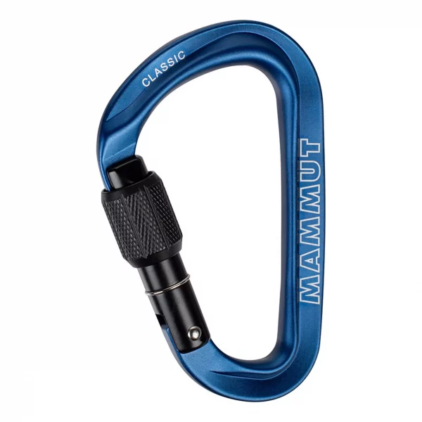 Mosquetón Mammut Classic HMS Screw-Gate: resistente y seguro, con cierre de rosca para máxima protección. Ideal para escalada, alpinismo y aseguramiento, su diseño clásico y robusto garantiza un rendimiento fiable en cualquier situación, proporcionando confianza y seguridad en tus ascensos.