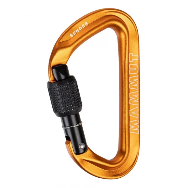 Mosquetón Mammut Sender Screwgate: ligero, duradero y con cierre de rosca para máxima seguridad. Ideal para escalada y alpinismo, su diseño de alta calidad ofrece un rendimiento fiable y fácil de manejar, asegurando un uso cómodo y seguro en todas tus actividades verticales.