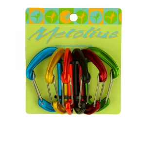 Pack Mosquetones Metolius FS Mini II: mosquetones ultraligeros y compactos, ideales para escalada y organización del equipo.