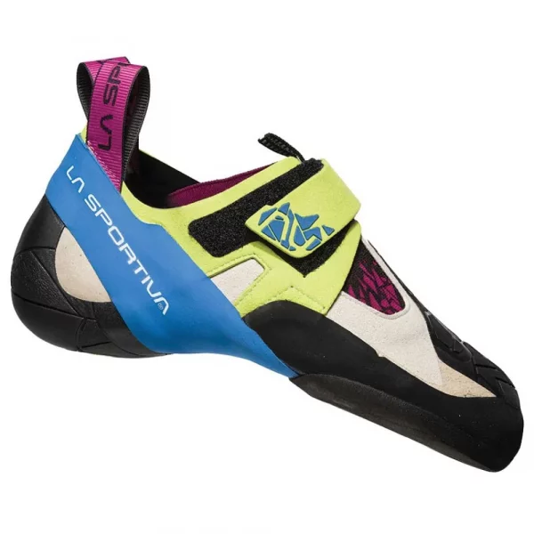 Pies de gato La Sportiva Skwama W: diseñados específicamente para mujeres, ofrecen un ajuste cómodo y preciso. Con una gran flexibilidad y sensibilidad, son ideales para boulder y escalada deportiva. Su suela de goma proporciona excelente adherencia en superficies técnicas y movimientos dinámicos