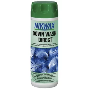 Nikwax Down Wash Direct: limpiador técnico para prendas y sacos de dormir con relleno de plumón, tanto hidrofóbico como regular. Elimina suciedad y aceites, restaurando la capacidad aislante y la repelencia al agua sin afectar la transpirabilidad. Fácil de usar en lavadora, es ideal para mantener el rendimiento de tu equipo en condiciones frías y húmedas.