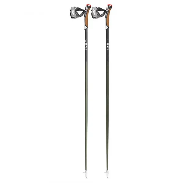 Bastones Leki Flash Carbon: bastones de longitud fija diseñados para Nordic Walking, fabricados con un 70 % de carbono para una óptima rigidez y ligereza. Equipados con empuñadura Nordic Shark y dragonera Shark Frame Strap Mesh, ofrecen una transmisión de energía eficiente y un ajuste cómodo. La punta Power Grip garantiza un agarre seguro en superficies pavimentadas, ideales para entrenamientos intensivos y caminatas técnicas.