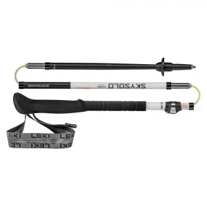 Bastones Leki Skysolo FX.One Carbon: bastones plegables de carbono diseñados para montañismo y travesías exigentes. Su sistema ELD permite un despliegue rápido y seguro, mientras que la empuñadura ergonómica con extensión mejora el control en terrenos técnicos. Ideales para quienes buscan rendimiento y fiabilidad en cada paso.​