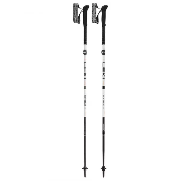 Bastones Leki Skysolo FX.One Carbon: bastones plegables de carbono diseñados para montañismo y travesías exigentes. Su sistema ELD permite un despliegue rápido y seguro, mientras que la empuñadura ergonómica con extensión mejora el control en terrenos técnicos. Ideales para quienes buscan rendimiento y fiabilidad en cada paso.​