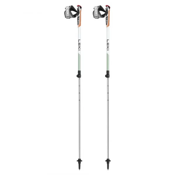Bastones Leki Spin Shark SL: bastones de marcha nórdica de dos tramos, fabricados en aluminio HTS 5.5 para una óptima combinación de ligereza y resistencia. Equipados con empuñadura Shark 2.0 de corcho bi-componente y correa ajustable de malla transpirable, ofrecen una conexión eficiente y cómoda. El sistema de ajuste Speed Lock Plus permite una regulación rápida y segura de la longitud, adaptándose a diferentes usuarios y terrenos.