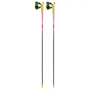 Bastones Leki Ultratrail FX.One Superlite: bastones plegables ultraligeros para trail running, fabricados en carbono HRC, ideales para terrenos técnicos. Con empuñadura Trail Shark y correa ajustable, ofrecen una transmisión de fuerza eficiente y máxima comodidad en cada paso.